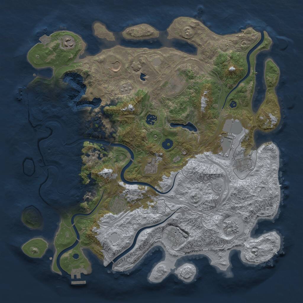 Rust Map: Procedural Map, Size: 4250, Seed: 1228493615, 17 Monuments