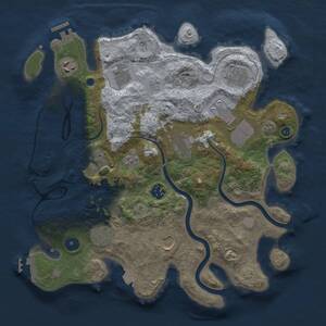 Thumbnail Rust Map: Procedural Map, Size: 3500, Seed: 1090580158, 16 Monuments