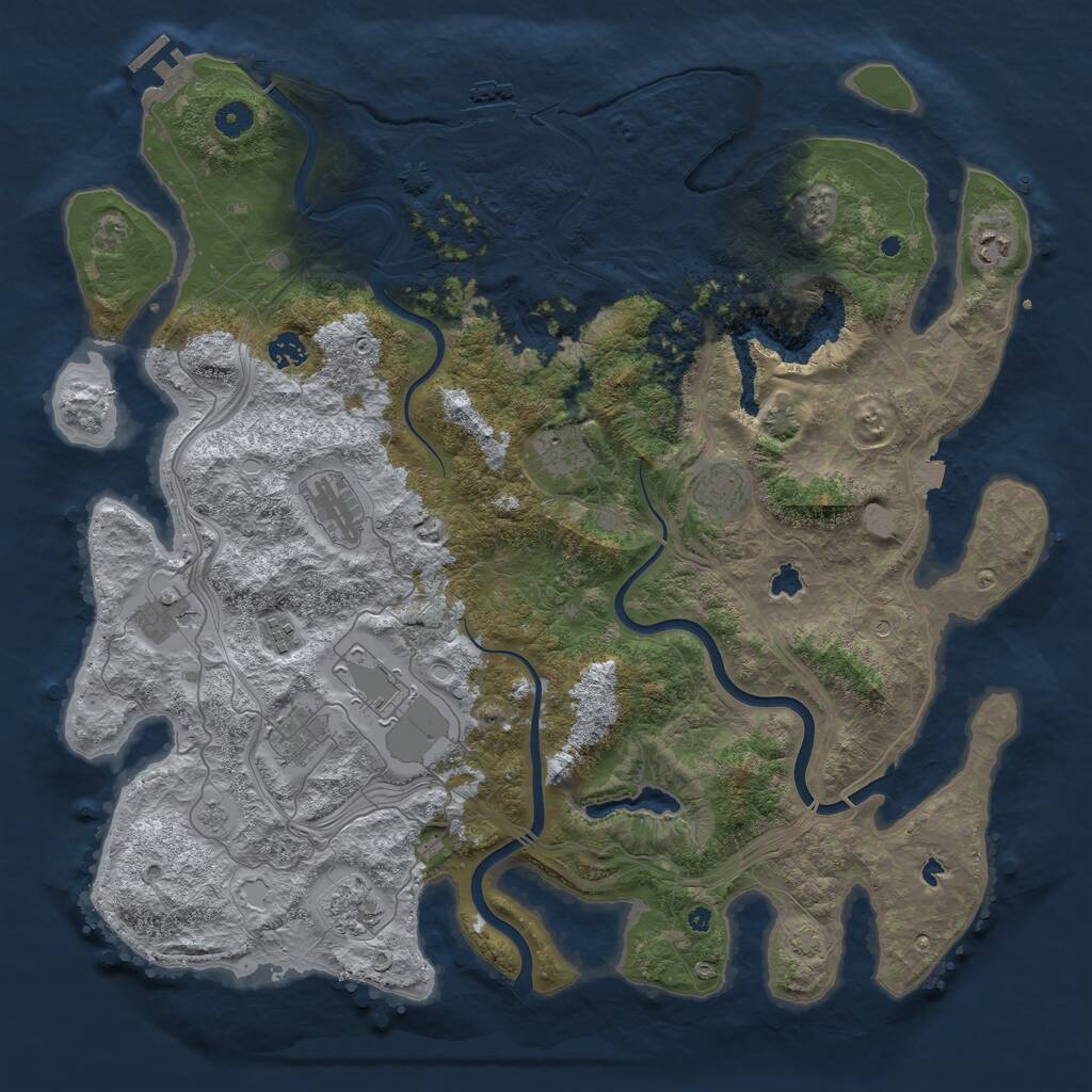 Rust Map: Procedural Map, Size: 4500, Seed: 3052026, 16 Monuments