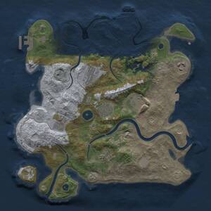 Thumbnail Rust Map: Procedural Map, Size: 3250, Seed: 1490606551, 13 Monuments
