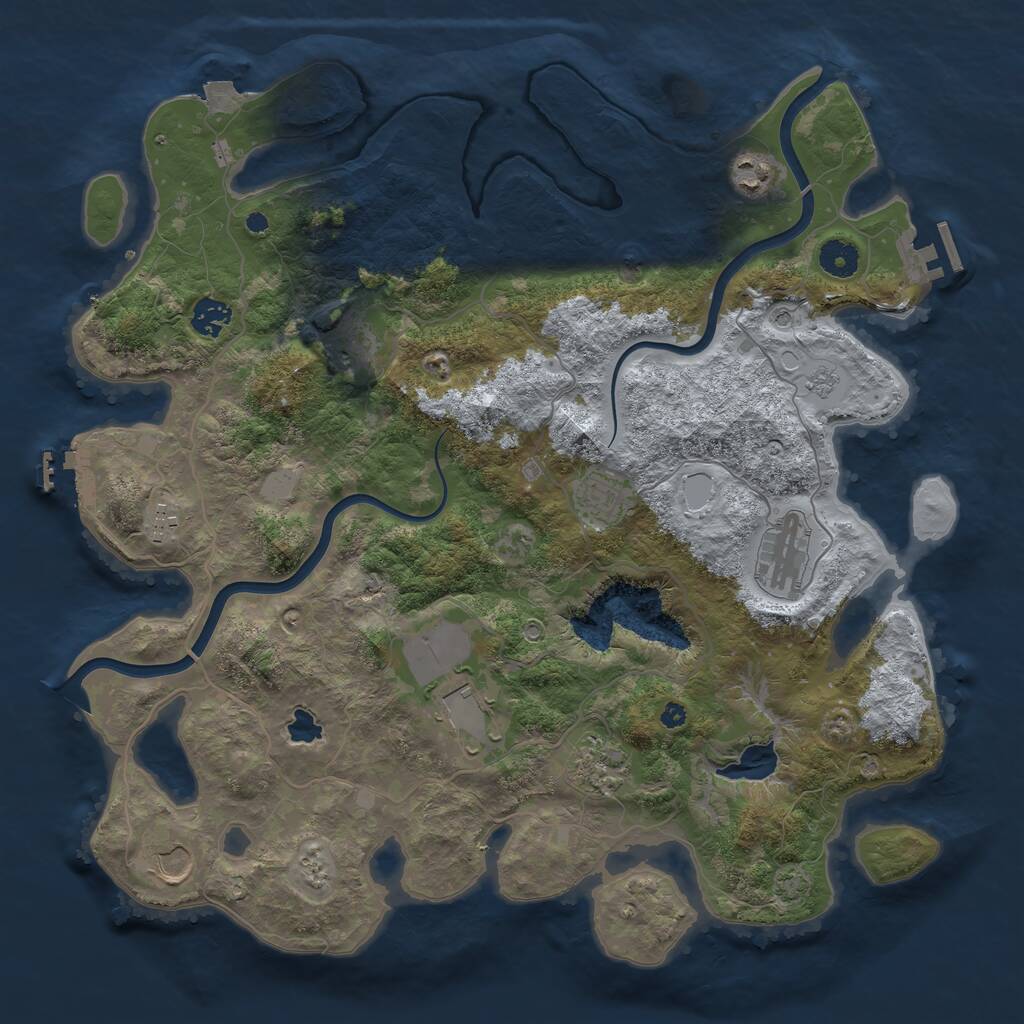 Rust Map: Procedural Map, Size: 4000, Seed: 262346401, 15 Monuments