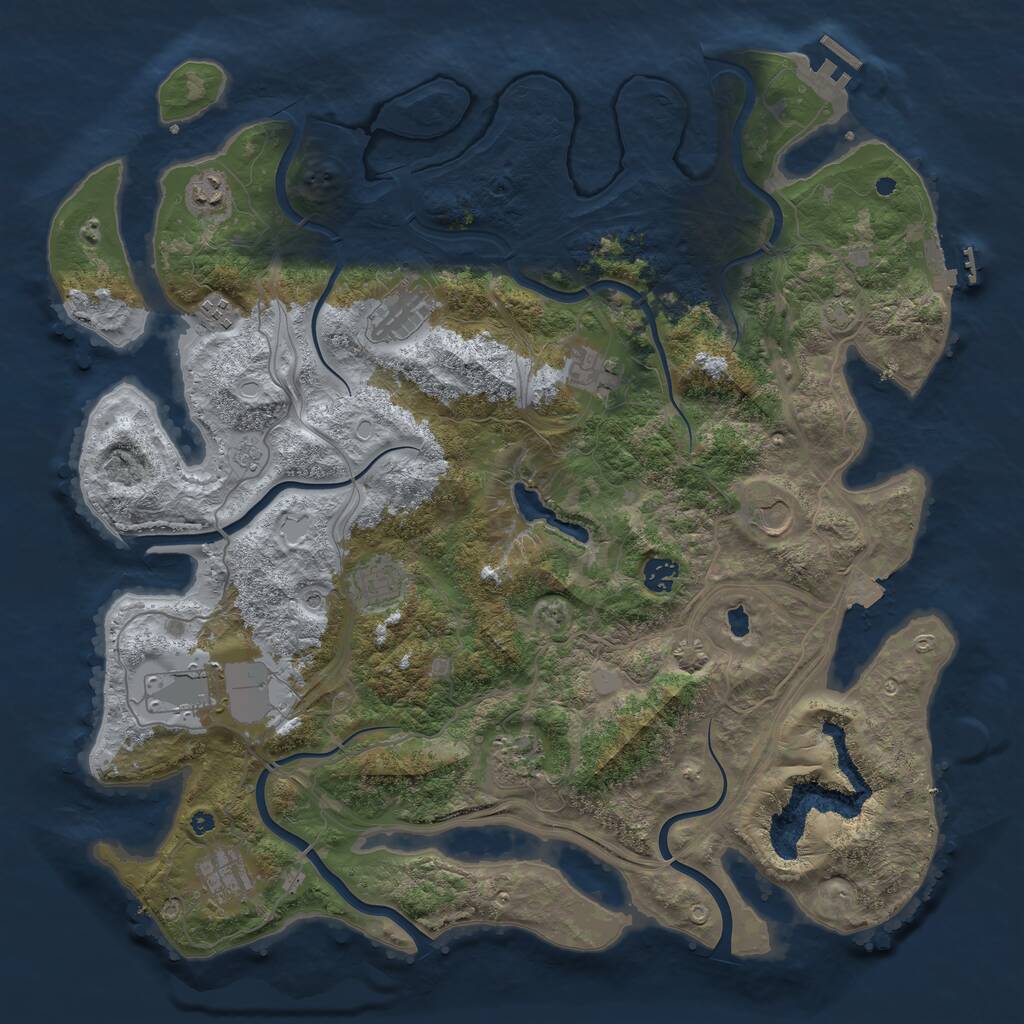 Rust Map: Procedural Map, Size: 4350, Seed: 5624512, 16 Monuments