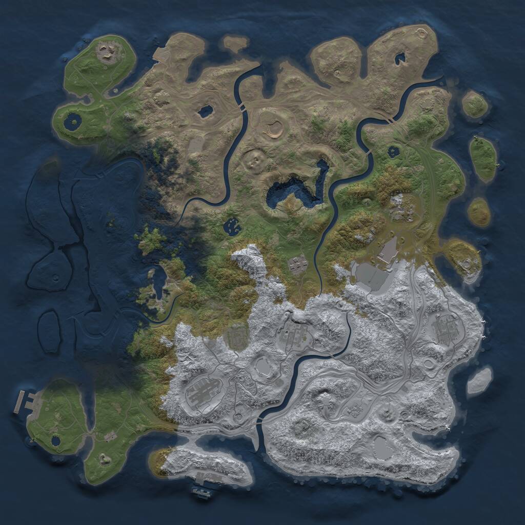 Rust Map: Procedural Map, Size: 4500, Seed: 152670066, 16 Monuments