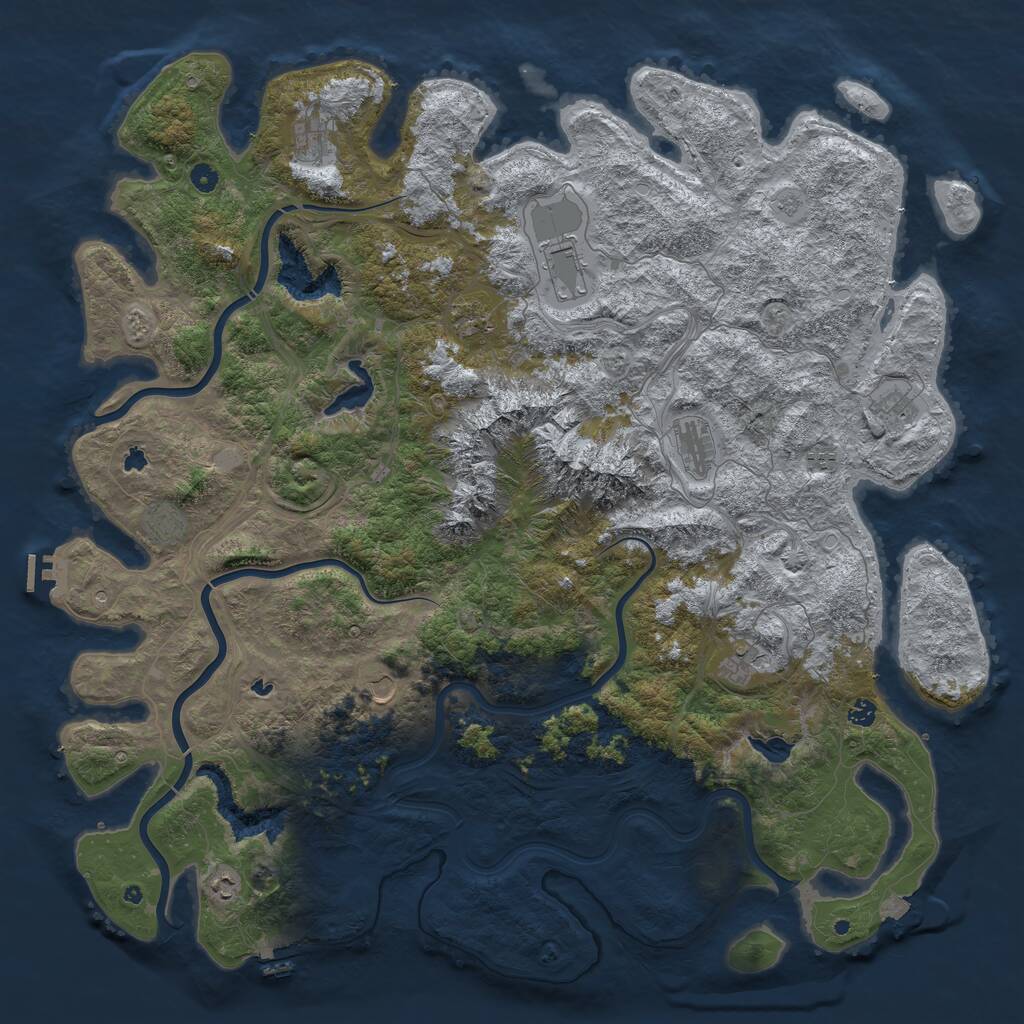 Rust Map: Procedural Map, Size: 5500, Seed: 1456829280, 17 Monuments