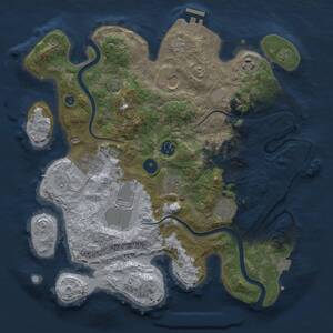 Thumbnail Rust Map: Procedural Map, Size: 3500, Seed: 1320174151, 14 Monuments