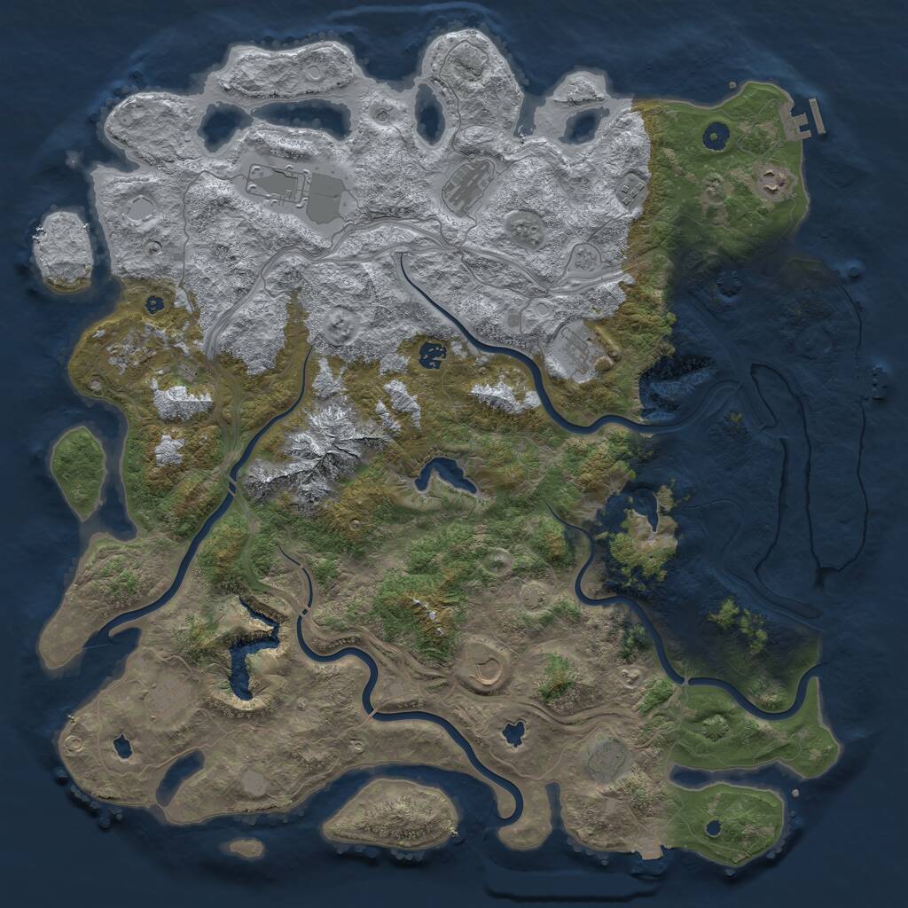 Rust Map: Procedural Map, Size: 5000, Seed: 1155182824, 16 Monuments