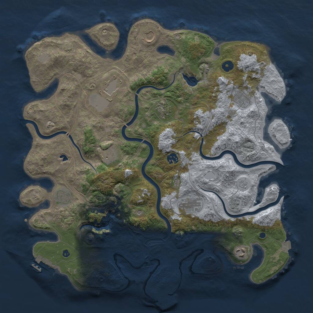 Rust Map: Procedural Map, Size: 4250, Seed: 1118713208, 16 Monuments