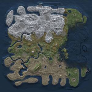Thumbnail Rust Map: Procedural Map, Size: 4500, Seed: 809590411, 17 Monuments
