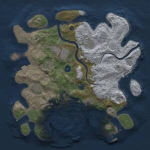Thumbnail Rust Map: Procedural Map, Size: 3500, Seed: 1257308838, 14 Monuments