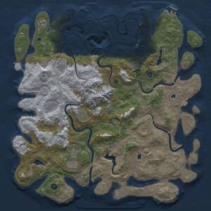Thumbnail Rust Map: Procedural Map, Size: 5000, Seed: 23957576, 17 Monuments