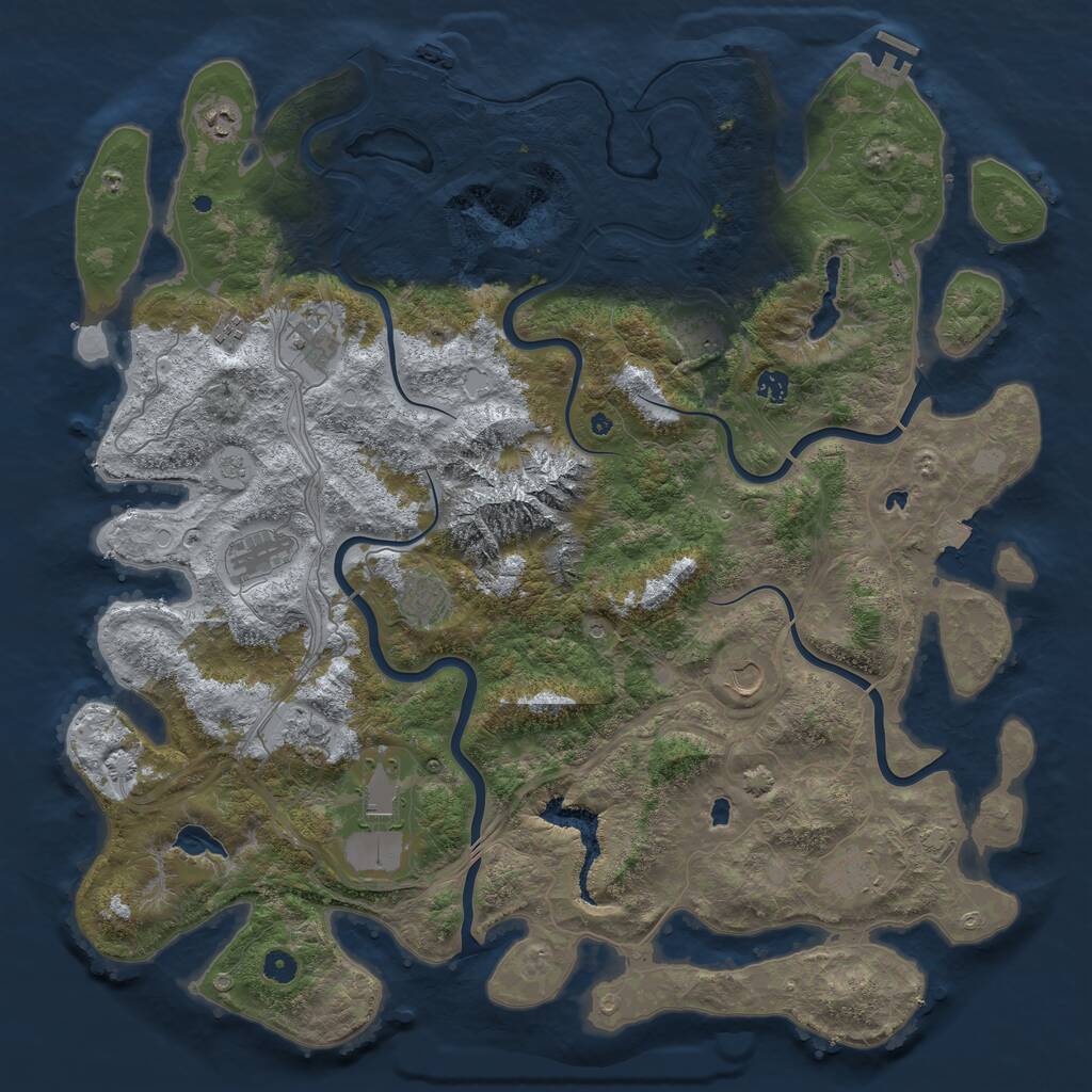 Rust Map: Procedural Map, Size: 5000, Seed: 23957576, 17 Monuments