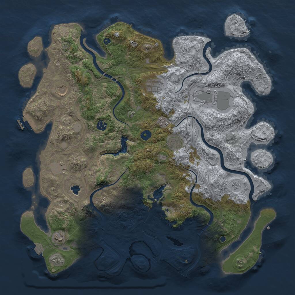 Rust Map: Procedural Map, Size: 4250, Seed: 1061713203, 13 Monuments