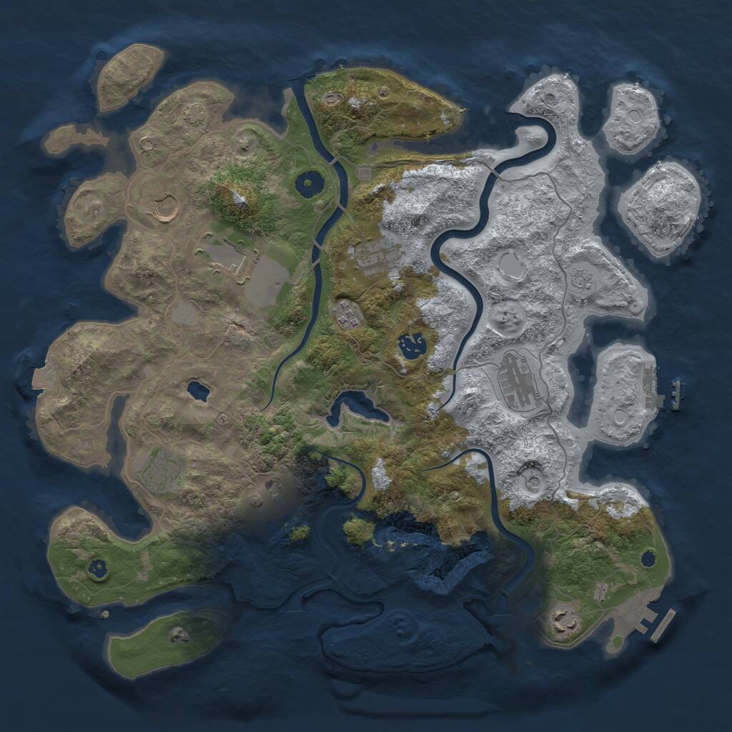 Rust Map: Procedural Map, Size: 4000, Seed: 53793695, 15 Monuments
