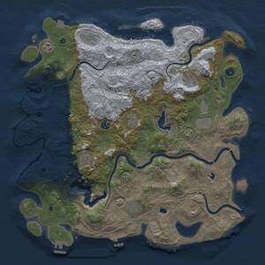 Thumbnail Rust Map: Procedural Map, Size: 4500, Seed: 1834888740, 16 Monuments