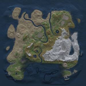 Thumbnail Rust Map: Procedural Map, Size: 3750, Seed: 64, 15 Monuments