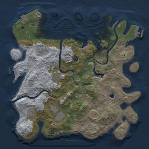 Thumbnail Rust Map: Procedural Map, Size: 4000, Seed: 1230368870, 14 Monuments