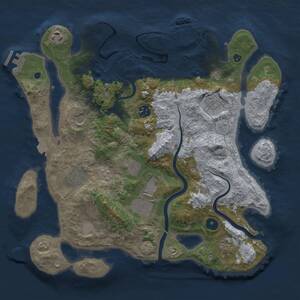 Thumbnail Rust Map: Procedural Map, Size: 3700, Seed: 1001706739, 15 Monuments
