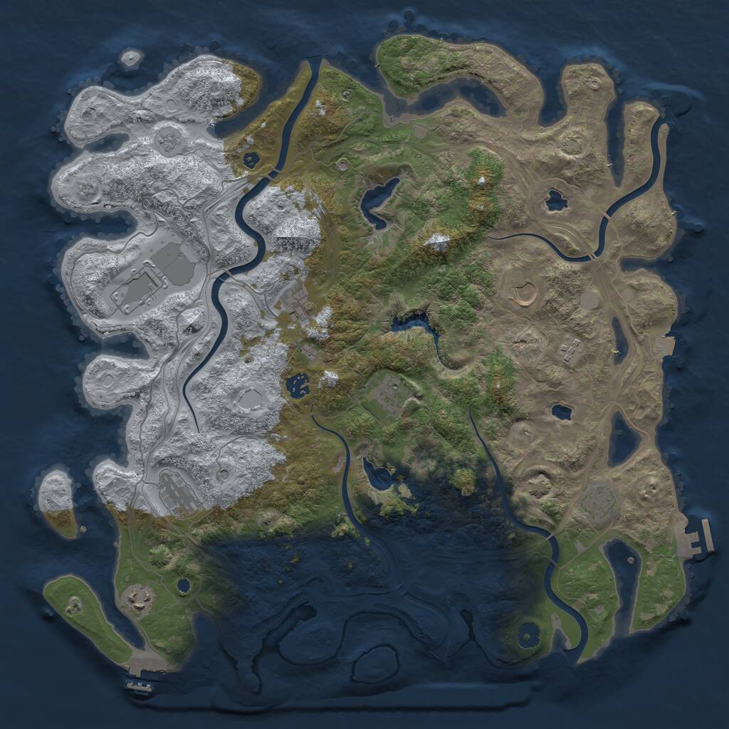 Rust Map: Procedural Map, Size: 4500, Seed: 4113, 15 Monuments