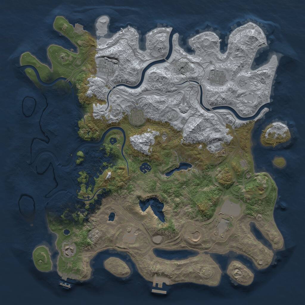 Rust Map: Procedural Map, Size: 4250, Seed: 1111936629, 16 Monuments