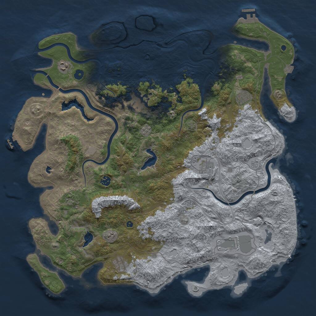 Rust Map: Procedural Map, Size: 4800, Seed: 238484041, 15 Monuments