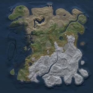 Thumbnail Rust Map: Procedural Map, Size: 4000, Seed: 990461182, 15 Monuments