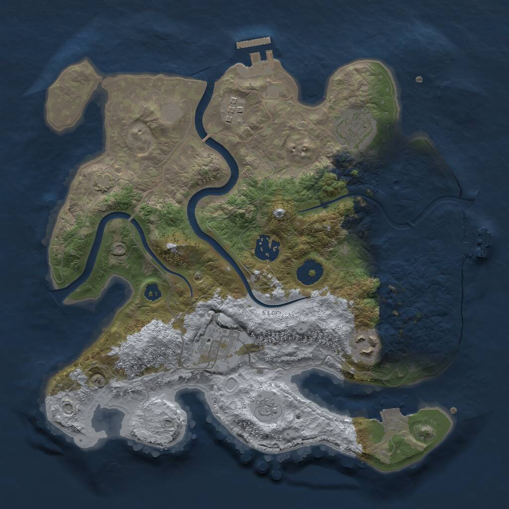 Rust Map: Procedural Map, Size: 3000, Seed: 1153148823, 10 Monuments