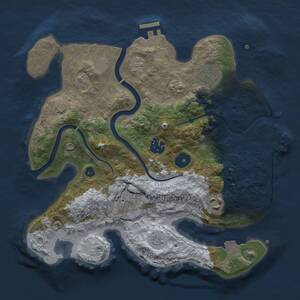 Thumbnail Rust Map: Procedural Map, Size: 3000, Seed: 1153148823, 10 Monuments