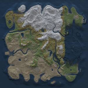 Thumbnail Rust Map: Procedural Map, Size: 4500, Seed: 520315470, 17 Monuments