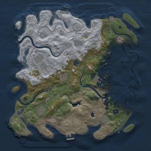 Thumbnail Rust Map: Procedural Map, Size: 4000, Seed: 1670264379, 16 Monuments