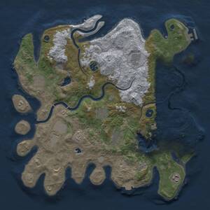 Thumbnail Rust Map: Procedural Map, Size: 4000, Seed: 844507882, 15 Monuments