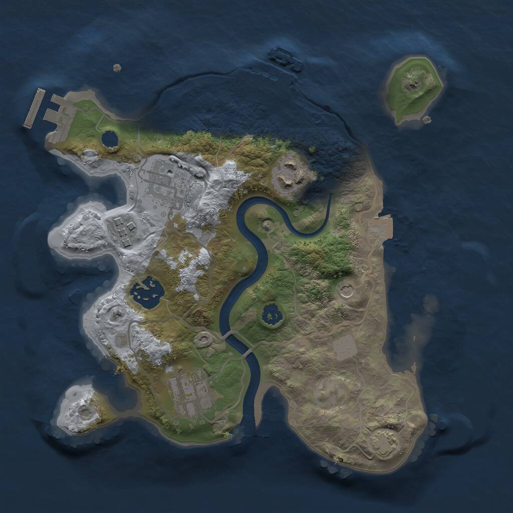 Rust Map: Procedural Map, Size: 2500, Seed: 979843661, 10 Monuments