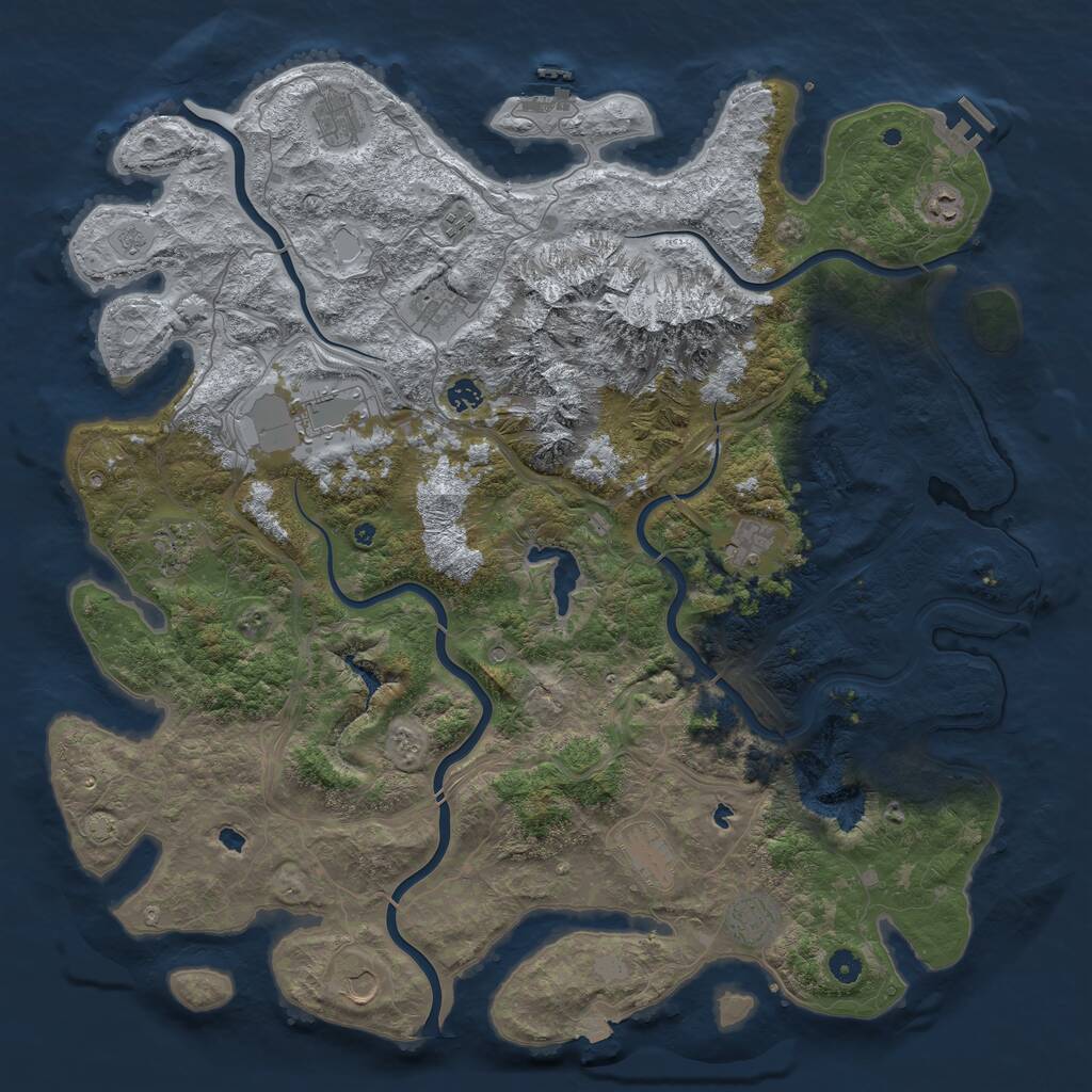 Rust Map: Procedural Map, Size: 5000, Seed: 65712898, 17 Monuments