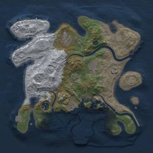 Thumbnail Rust Map: Procedural Map, Size: 3000, Seed: 760721671, 11 Monuments