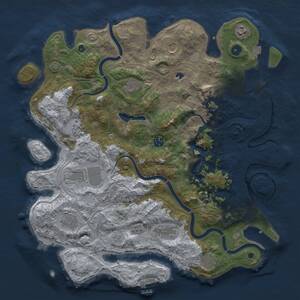 Thumbnail Rust Map: Procedural Map, Size: 4300, Seed: 1164134022, 17 Monuments