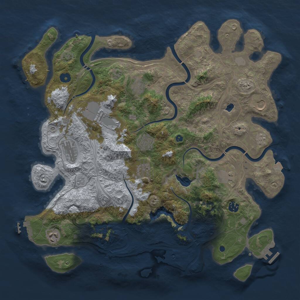 Rust Map: Procedural Map, Size: 4250, Seed: 515435438, 16 Monuments