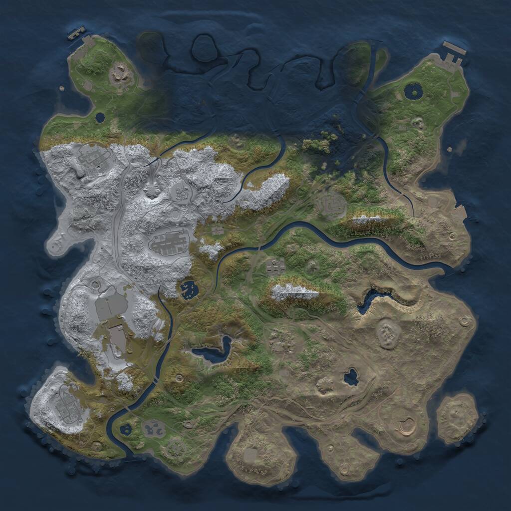 Rust Map: Procedural Map, Size: 4250, Seed: 1289664250, 16 Monuments