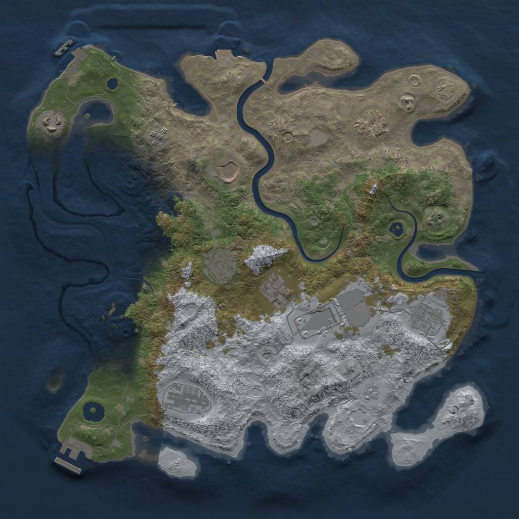 Rust Map: Procedural Map, Size: 3700, Seed: 591159088, 15 Monuments