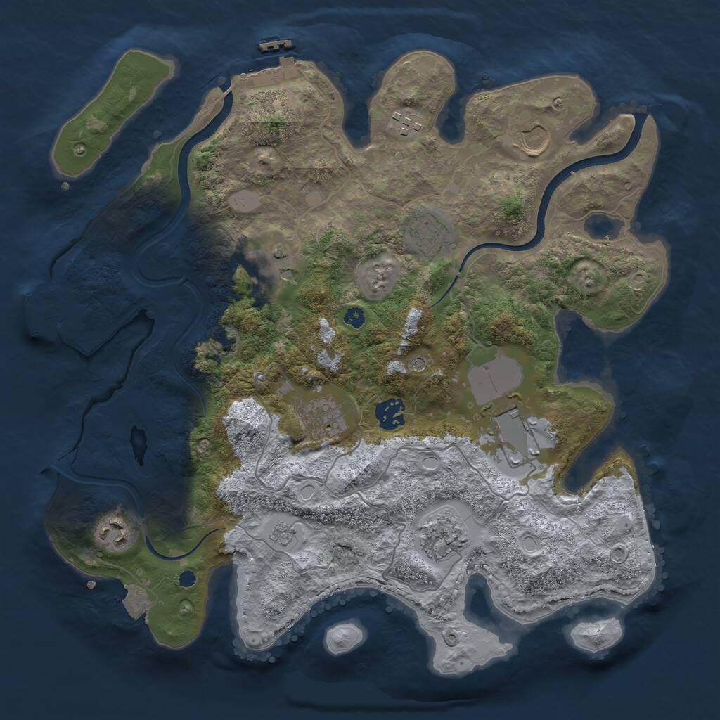 Rust Map: Procedural Map, Size: 3500, Seed: 262499813, 15 Monuments