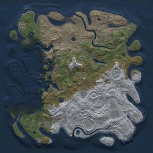 Thumbnail Rust Map: Procedural Map, Size: 4500, Seed: 266765847, 17 Monuments