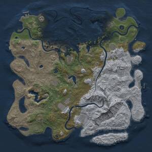 Thumbnail Rust Map: Procedural Map, Size: 5000, Seed: 1145141919, 17 Monuments