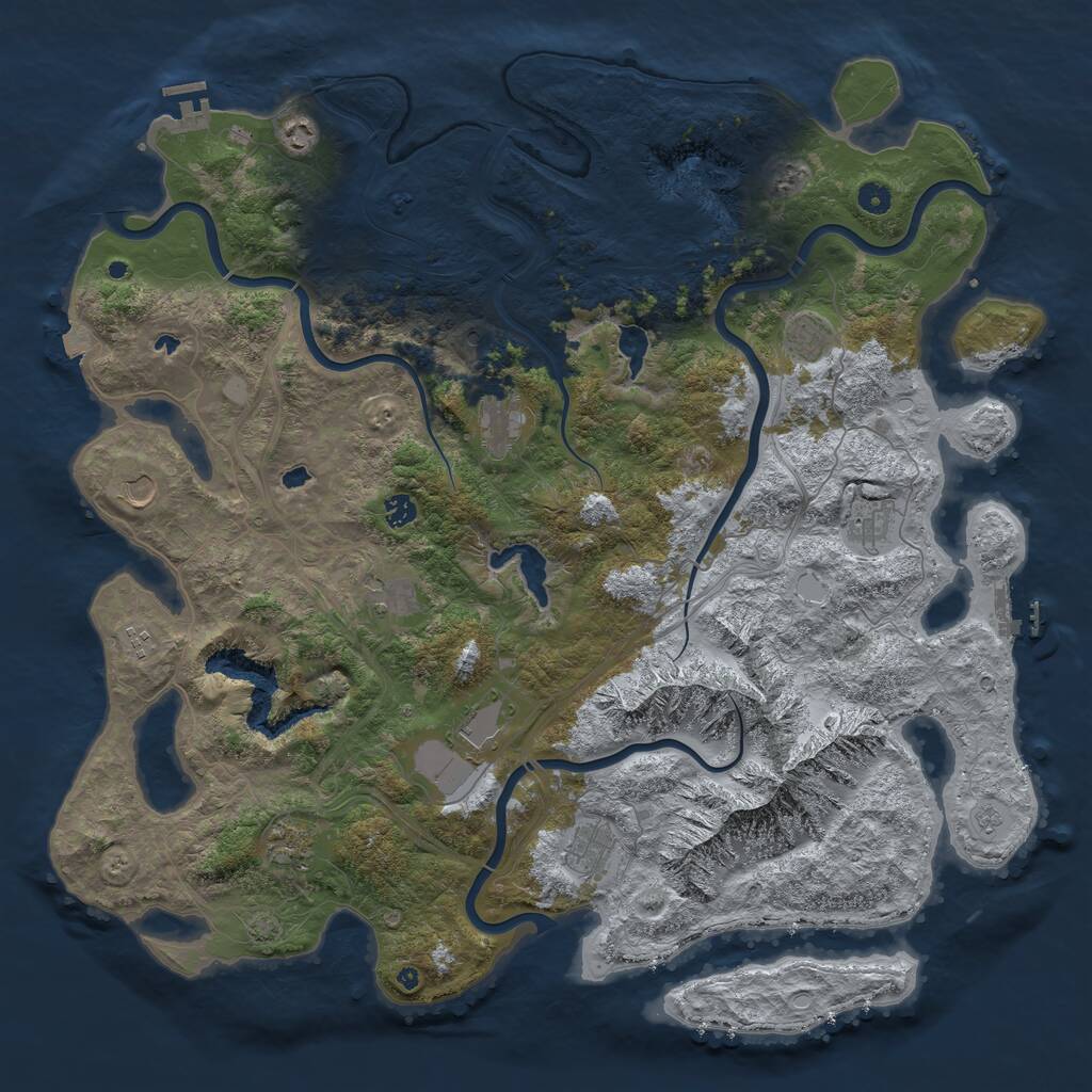 Rust Map: Procedural Map, Size: 5000, Seed: 1145141919, 17 Monuments