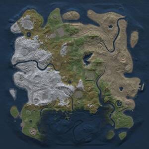 Thumbnail Rust Map: Procedural Map, Size: 4500, Seed: 1762523423, 16 Monuments