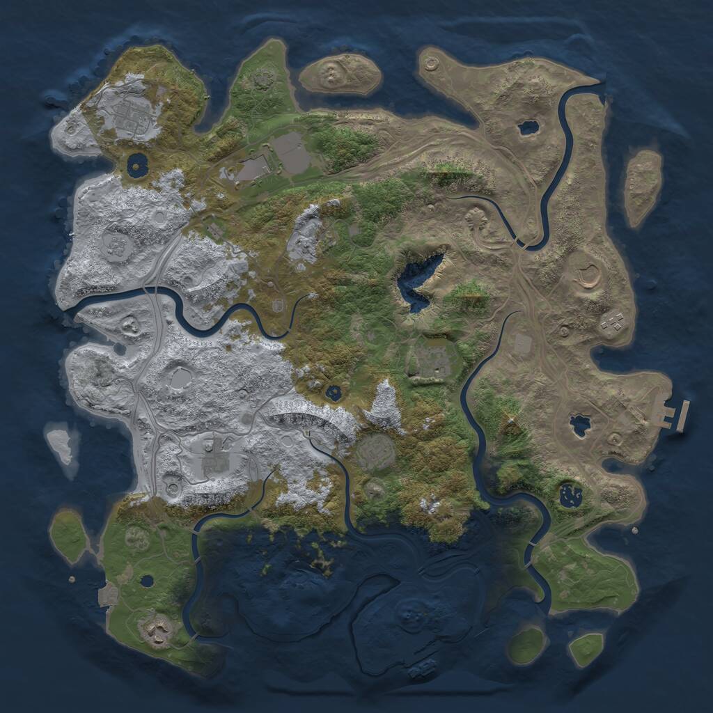 Rust Map: Procedural Map, Size: 4500, Seed: 1762523423, 16 Monuments