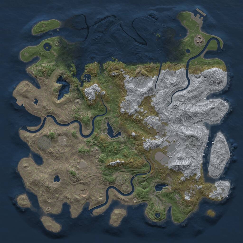 Rust Map: Procedural Map, Size: 4500, Seed: 1613263238, 15 Monuments