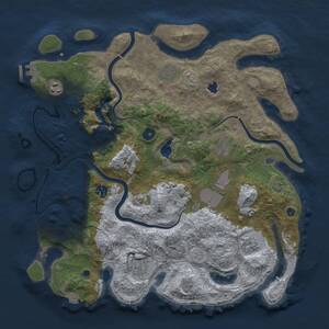 Thumbnail Rust Map: Procedural Map, Size: 4000, Seed: 97609, 13 Monuments