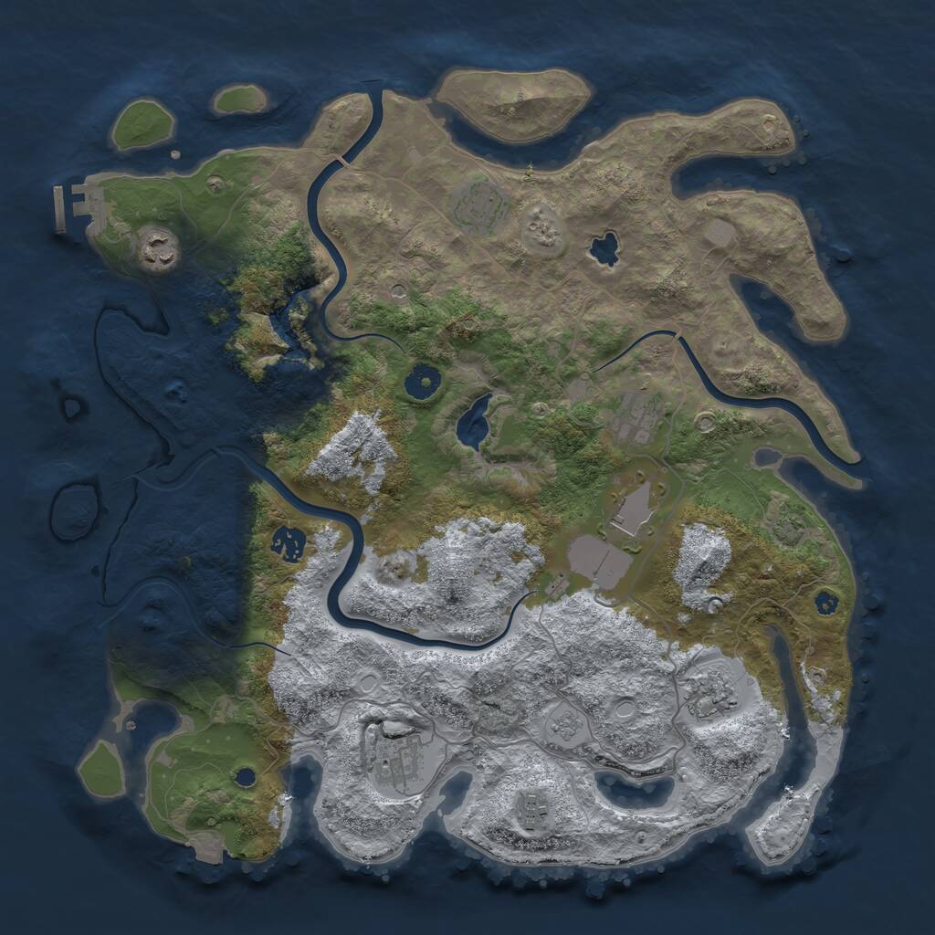 Rust Map: Procedural Map, Size: 4000, Seed: 97609, 13 Monuments