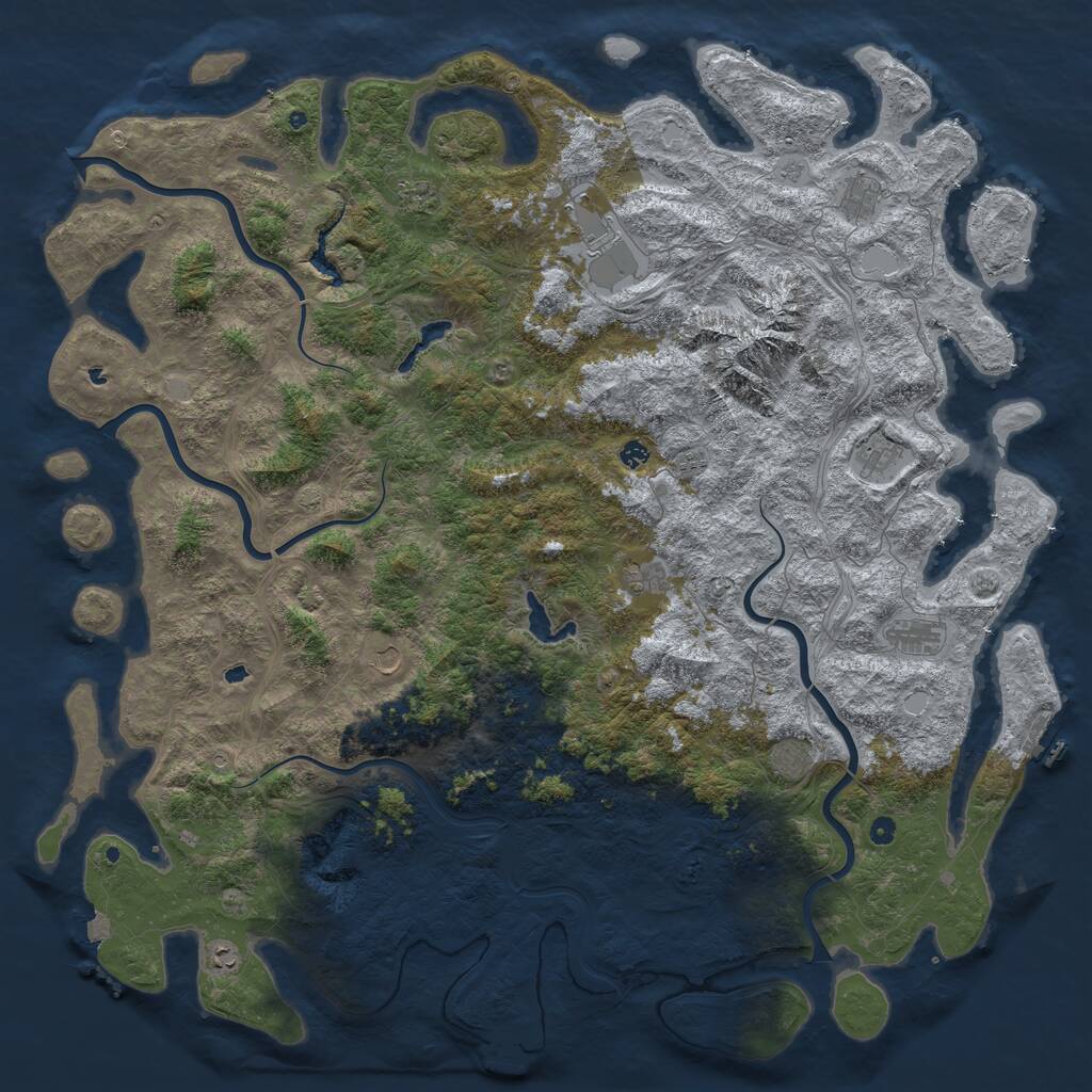 Rust Map: Procedural Map, Size: 6000, Seed: 510633204, 17 Monuments