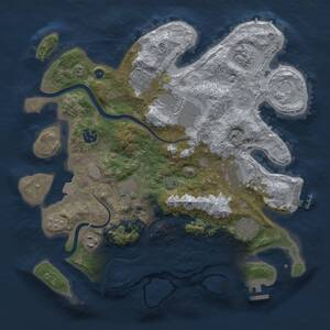 Thumbnail Rust Map: Procedural Map, Size: 3500, Seed: 238496090, 15 Monuments