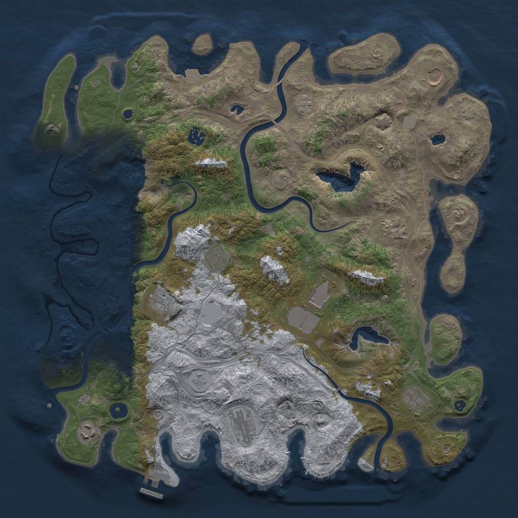 Rust Map: Procedural Map, Size: 4500, Seed: 1308199651, 15 Monuments