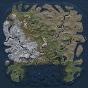 Thumbnail Rust Map: Procedural Map, Size: 6000, Seed: 1145354805, 17 Monuments